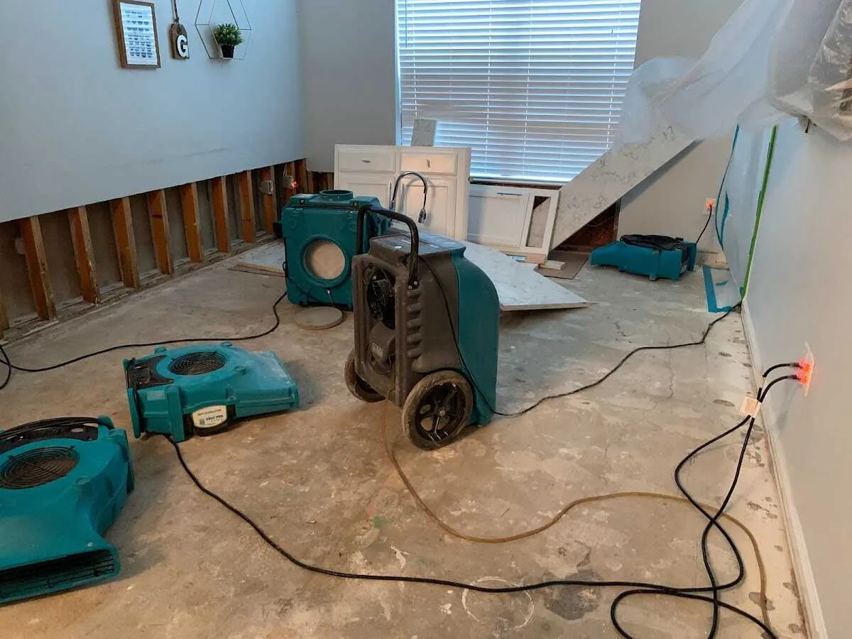 Dehumidifier in flood-cut room for Water Extraction & Removal in Belle Fourche